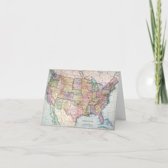 Tarjeta Mapa: Estados Unidos, 1905 (Anverso)