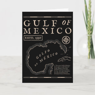 Tarjeta Mapa Histórico del Golfo de México 1672