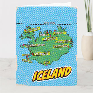 Tarjeta Mapa ilustrado de arte pop en Nueva York