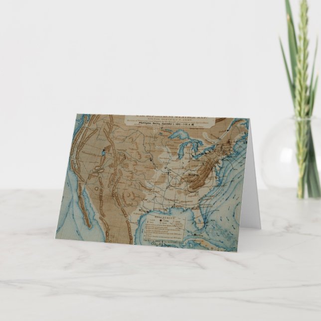 Tarjeta Mapa meteorológico de EE. UU. (Anverso)