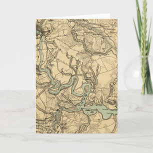 Tarjeta Mapa militar de Hughes en Richmond y Petersburgh