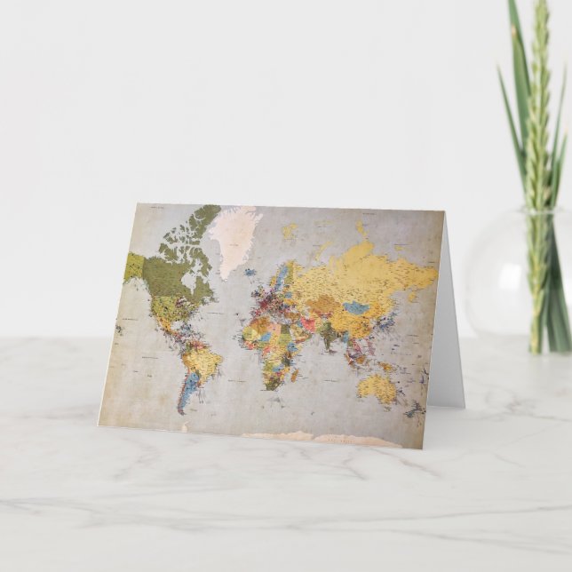 Tarjeta mapa mundial (Anverso)