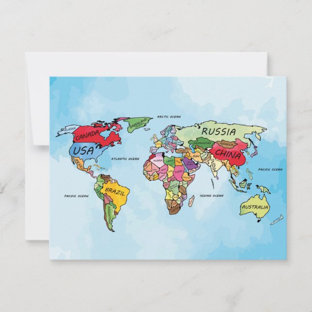 Tarjeta Mapa Mundial (Anverso)