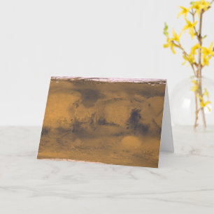 Tarjeta Mapa mundial del planeta rojo de Marte por satélit