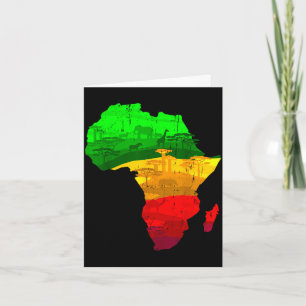 Tarjeta Mapa orgulloso de África verde amarillo rojo orgul
