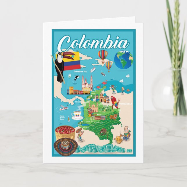 Tarjeta Mapa personalizado de Colombia (Anverso)