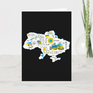 Tarjeta Mapa Ucrania - Emblema Nacional Ucraniano - Ucrani