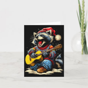Tarjeta Mapache Alegre Tocando Guitarra Animal Guitarrista
