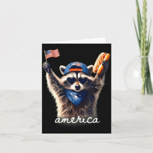 Tarjeta Mapache Americano Salvaje Gráfico Divertido 4 De J