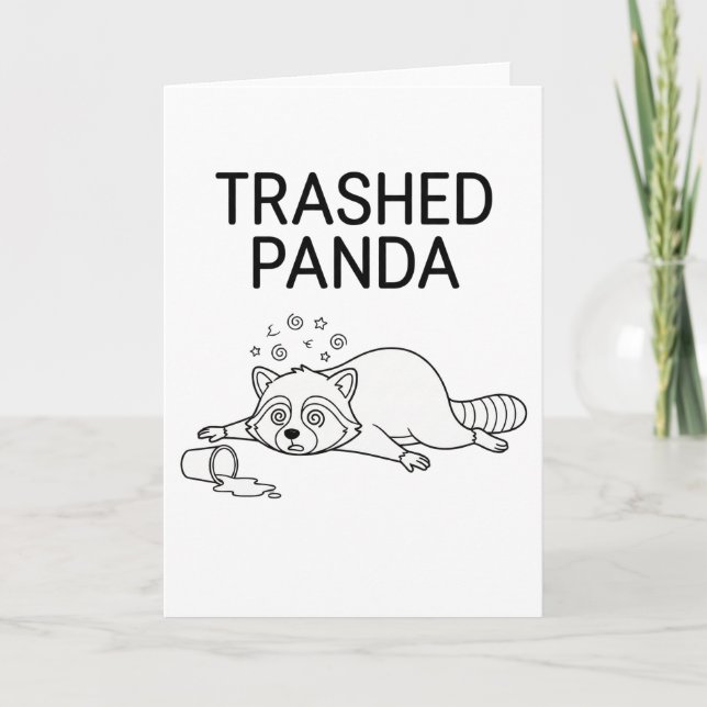 Tarjeta Mapache Borracho Divertido Funny Drunk Racoon (Anverso)