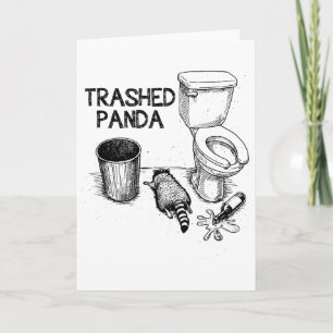 Tarjeta Mapache Borracho Divertido Panda Destrozado