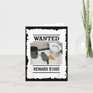 Tarjeta Mapache Borracho Divertido Recompensa Deseada $100