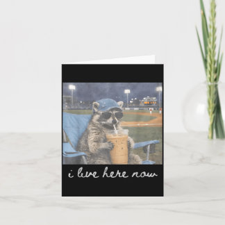 Tarjeta Mapache de béisbol de campo de pelota divertido Ca