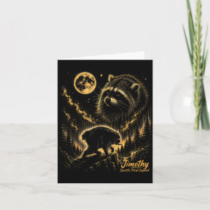 Tarjeta Mapache de fantasía vintage Jimothy Moon de
