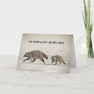Tarjeta Mapache de la madre y del bebé