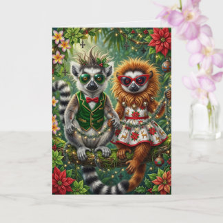 Tarjeta Mapache de la selva festiva Fiesta tropical