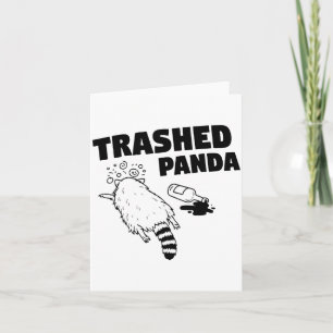 Tarjeta Mapache destrozado, mapache divertido borracho, hu