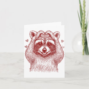 Tarjeta Mapache Día de San Valentín Divertido Mapache Fera