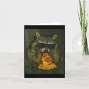 Tarjeta Mapache Divertido Comiendo Zza Animal Meme Hombres