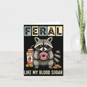 Tarjeta Mapache Divertido Diabetes Humor Tipo Uno Insulina