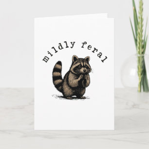 Tarjeta Mapache Divertido Humor de Introvertido Medianamen