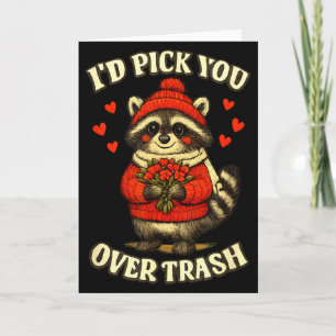 Tarjeta Mapache Divertido Te Elegiría Sobre la Basura Día