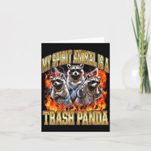Tarjeta Mapache Mi Animal Srit Es Un Panda Basura Botín Di
