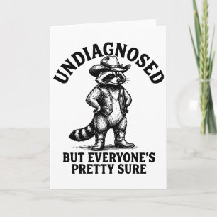 Tarjeta Mapache occidental divertido no diagnosticado de t