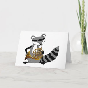 Tarjeta Mapache que juega la trompa