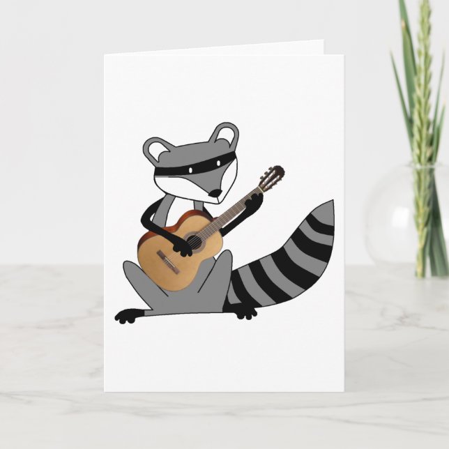Tarjeta Mapache que toca la guitarra (Anverso)