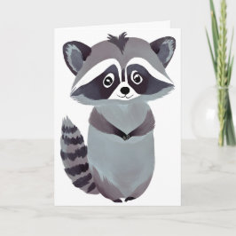 Tarjeta Mapache Respetuoso | Acuarela de Animal Adorable