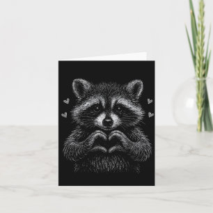 Tarjeta Mapache Roba Corazones San Valentín Mapache Meme G