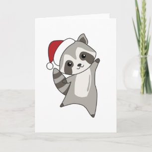 Tarjeta Mapaches Navidad Nieve Invierno Mapaches