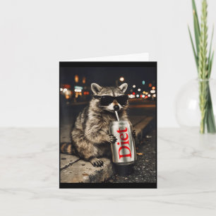 Tarjeta Mapaches refresco de dieta divertido meme de anima