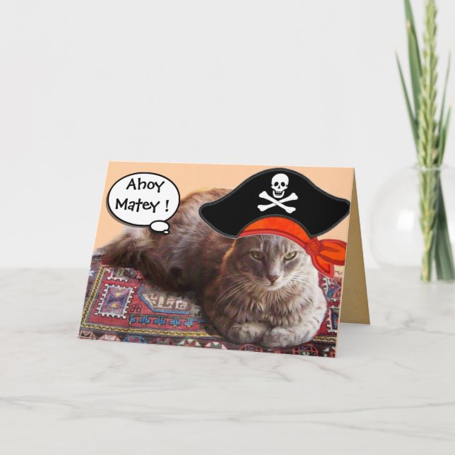TARJETA MAPAS DE TRATAMIENTO DE PIRATAS PIRATAS Y GATO DE  (Anverso)