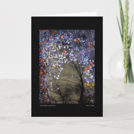 Tarjeta Maples mixtos en un estanque de otoño