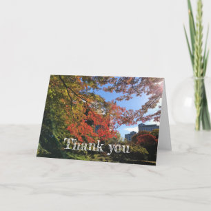 Tarjeta Maples rojos en el jardín japonés