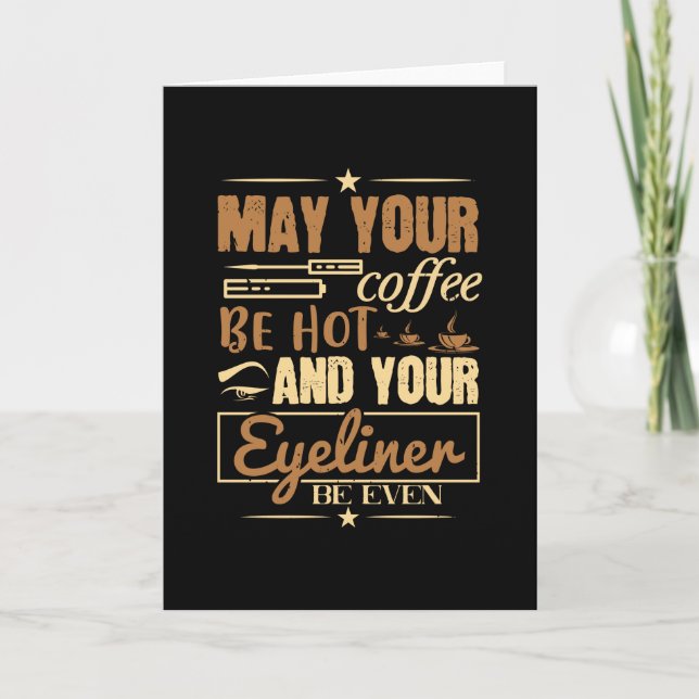 Tarjeta Maquillaje - Café Caliente E Incluso Eyeliner (Anverso)