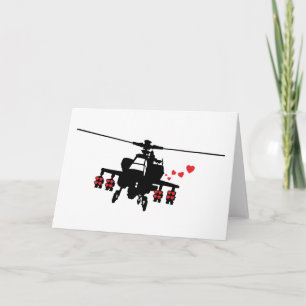 Tarjeta Máquina de amor atacando a helicóptero