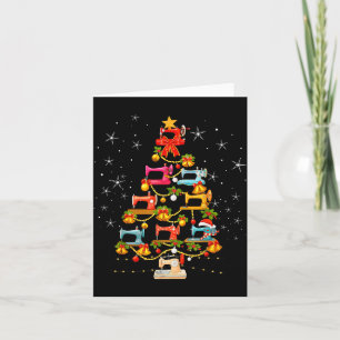 Tarjeta Máquina de coser linda árbol de Navidad adorno de