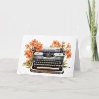 Máquina de Escribir Antigua Con Flores
