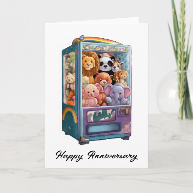 Tarjeta Máquina expendedora llena de ojivas de peluche (Anverso)