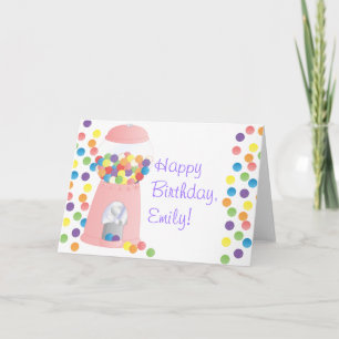 Tarjeta Máquina Gumball rosa