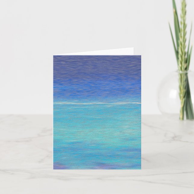 Tarjeta Mar Azul Caribe Fresco agrietado (Anverso)