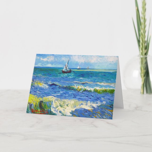 Tarjeta Mar de Saintes-Maries Vincent Van Gogh (Anverso)