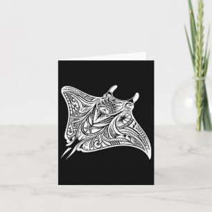 Tarjeta Mar de tatuaje tribal de Manta Ray