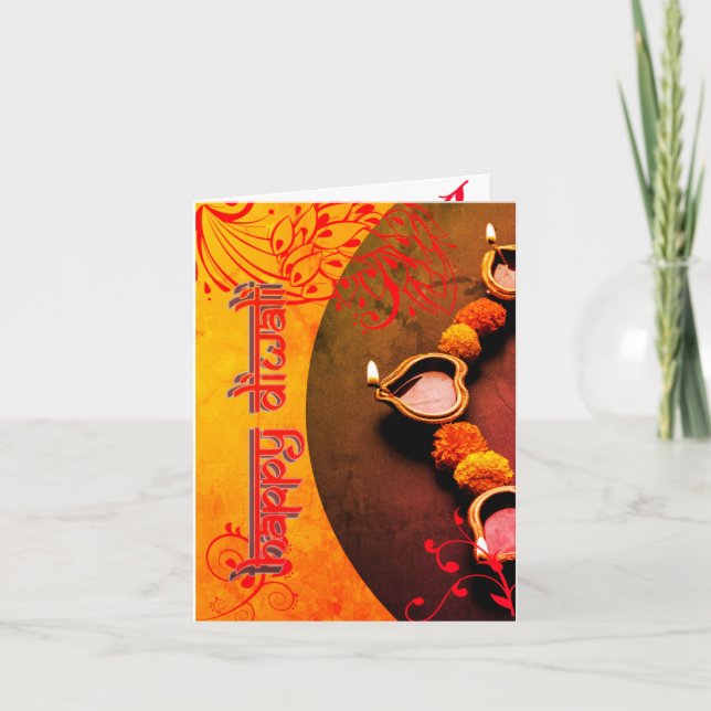 tarjeta Marathi de bienvenida Diwali personalizada (Anverso)
