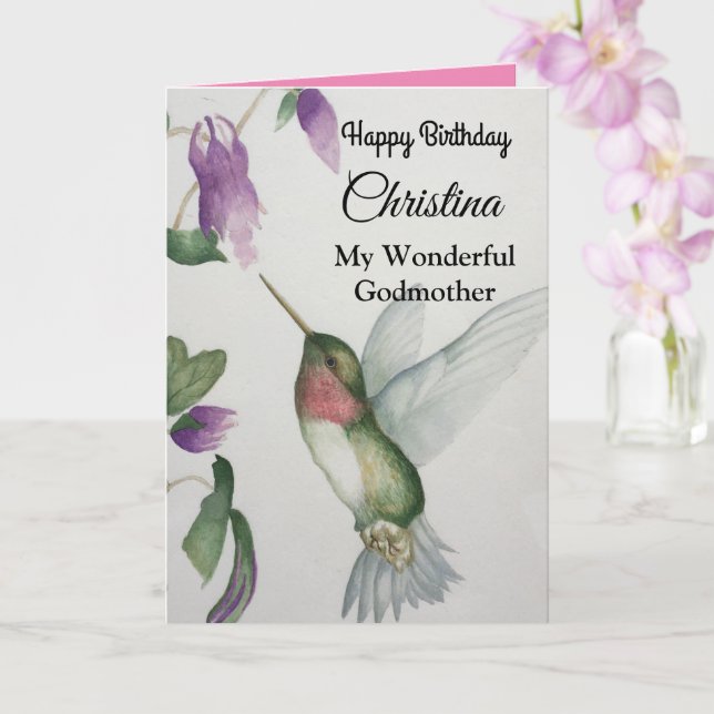 Tarjeta Maravillosa Madre Feliz Cumpleaños Hummingbird (Orquídea)