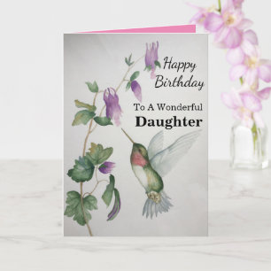 Tarjeta Maravilloso Día de la Hija Hummingbird Garden