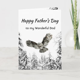 Tarjeta Maravilloso Día del Padre Búho Bosque Salvaje